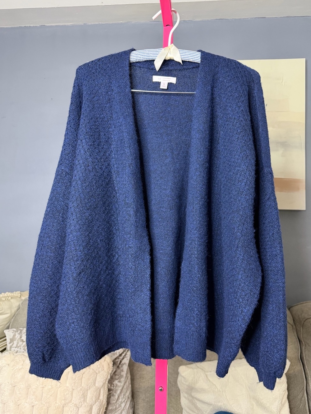 LC Lauren Conrad Navy Blue Cozy Open Front Cardigan Sweater Size Small